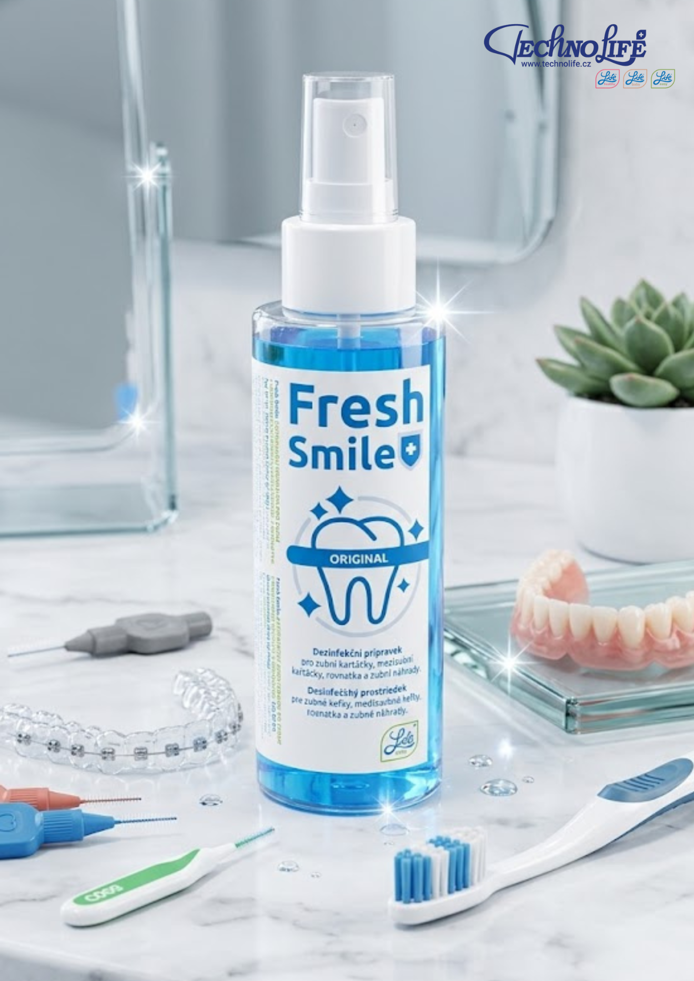 Fresh Smile Original se zubními kartáčky, rovnátky a dalšími dentálními pomůckami